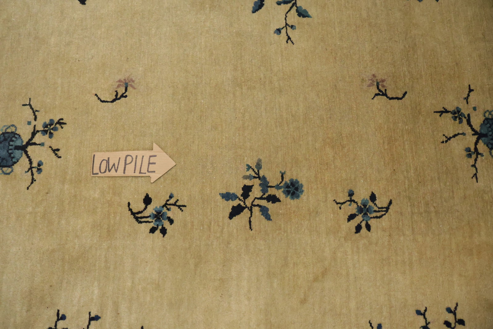 Old Wool Art Deco Chinese Area Rug 10x12 - 14