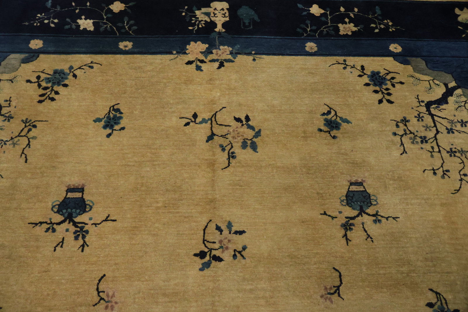 Old Wool Art Deco Chinese Area Rug 10x12 - 6