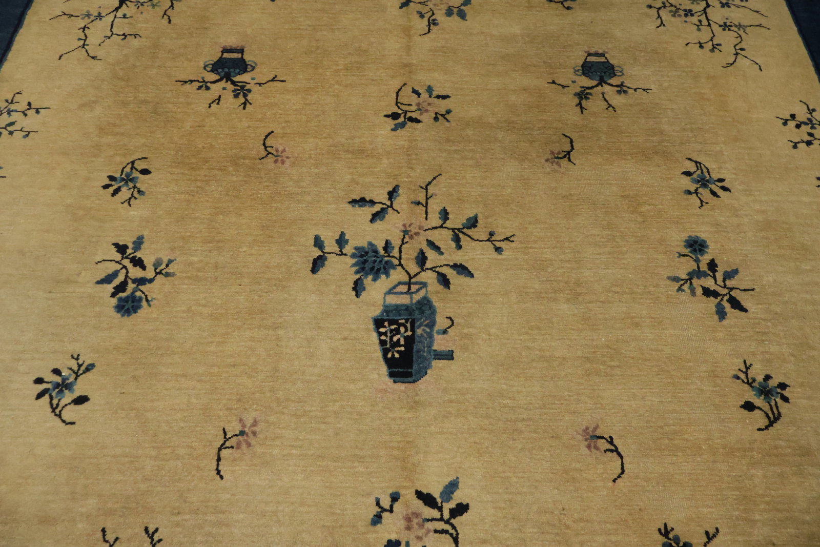 Old Wool Art Deco Chinese Area Rug 10x12 - 7