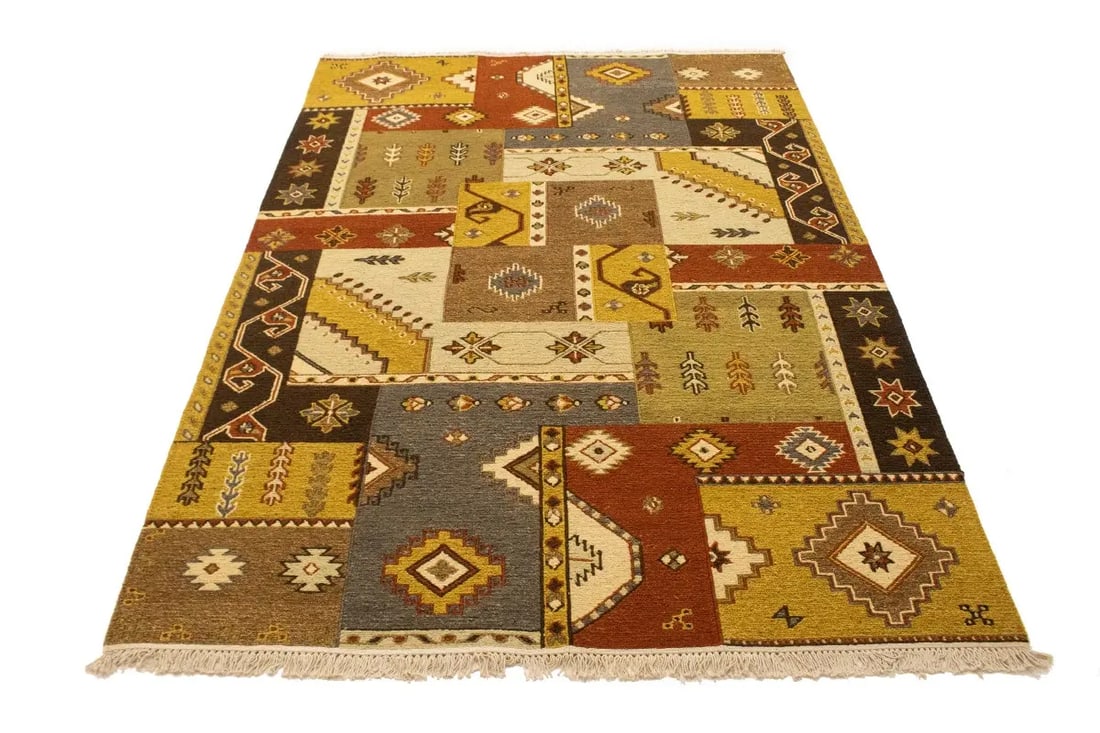 Multicolored Abstract 6X8 Sumak Oriental Rug - 3