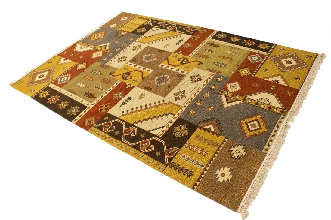 Multicolored Abstract 6X8 Sumak Oriental Rug - 4