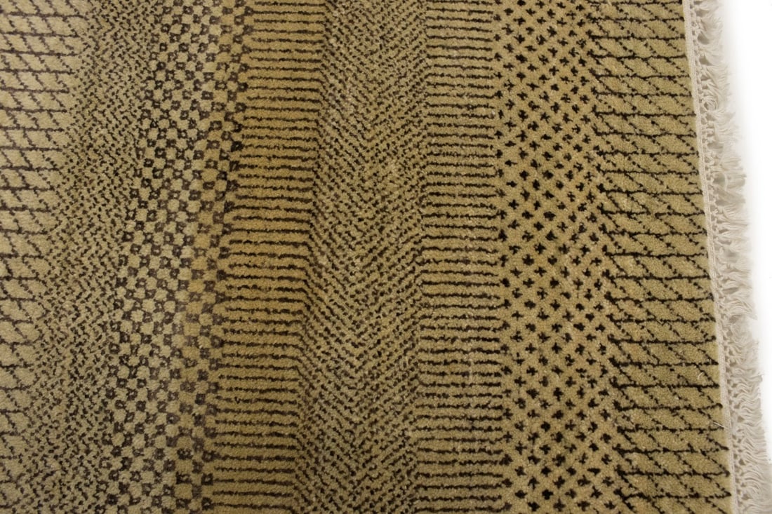 Brown & Beige Grass Design 5X8 Modern Oriental Rug - 10