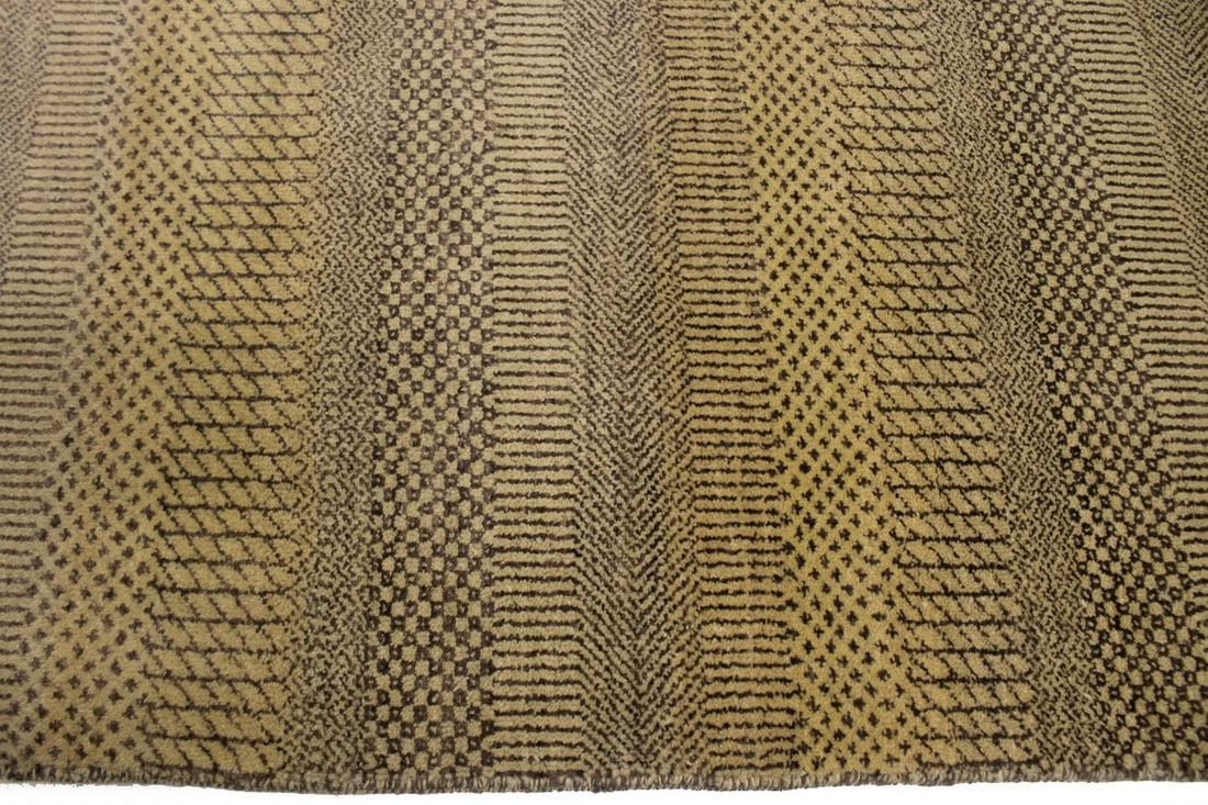 Brown & Beige Grass Design 5X8 Modern Oriental Rug - 11