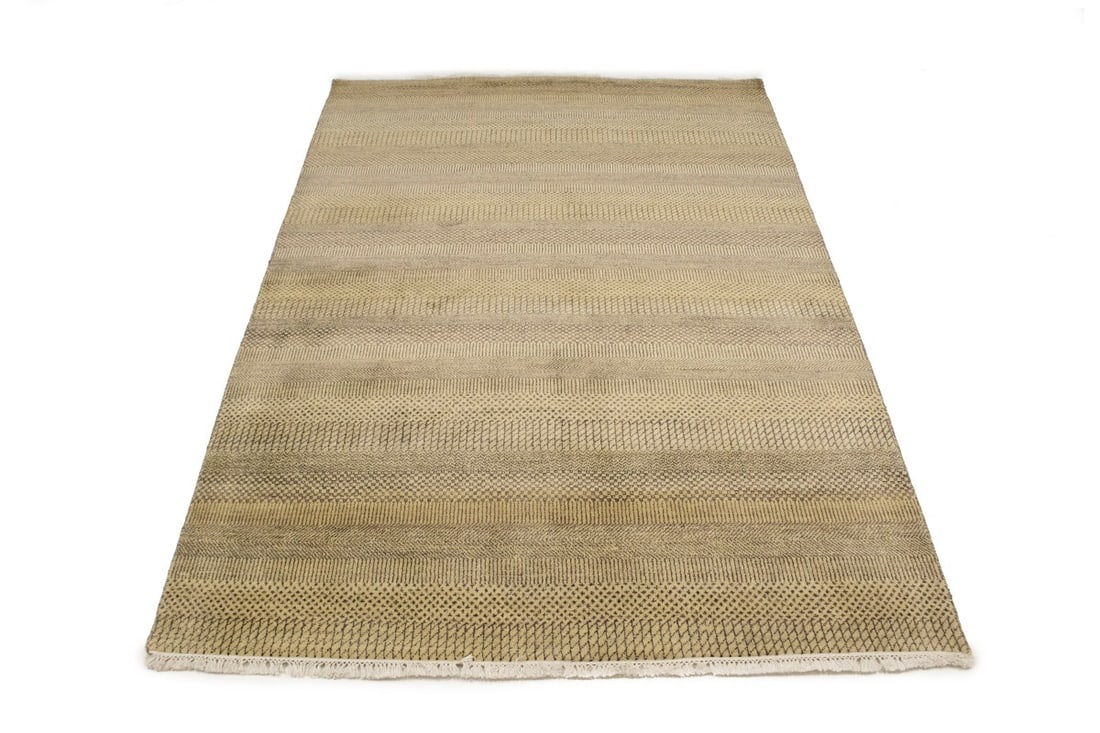 Brown & Beige Grass Design 5X8 Modern Oriental Rug - 13