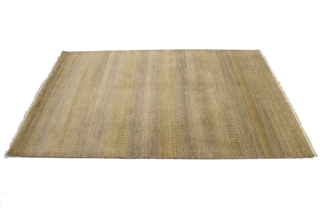 Brown & Beige Grass Design 5X8 Modern Oriental Rug - 6