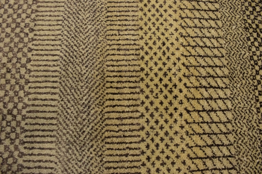 Brown & Beige Grass Design 5X8 Modern Oriental Rug - 8