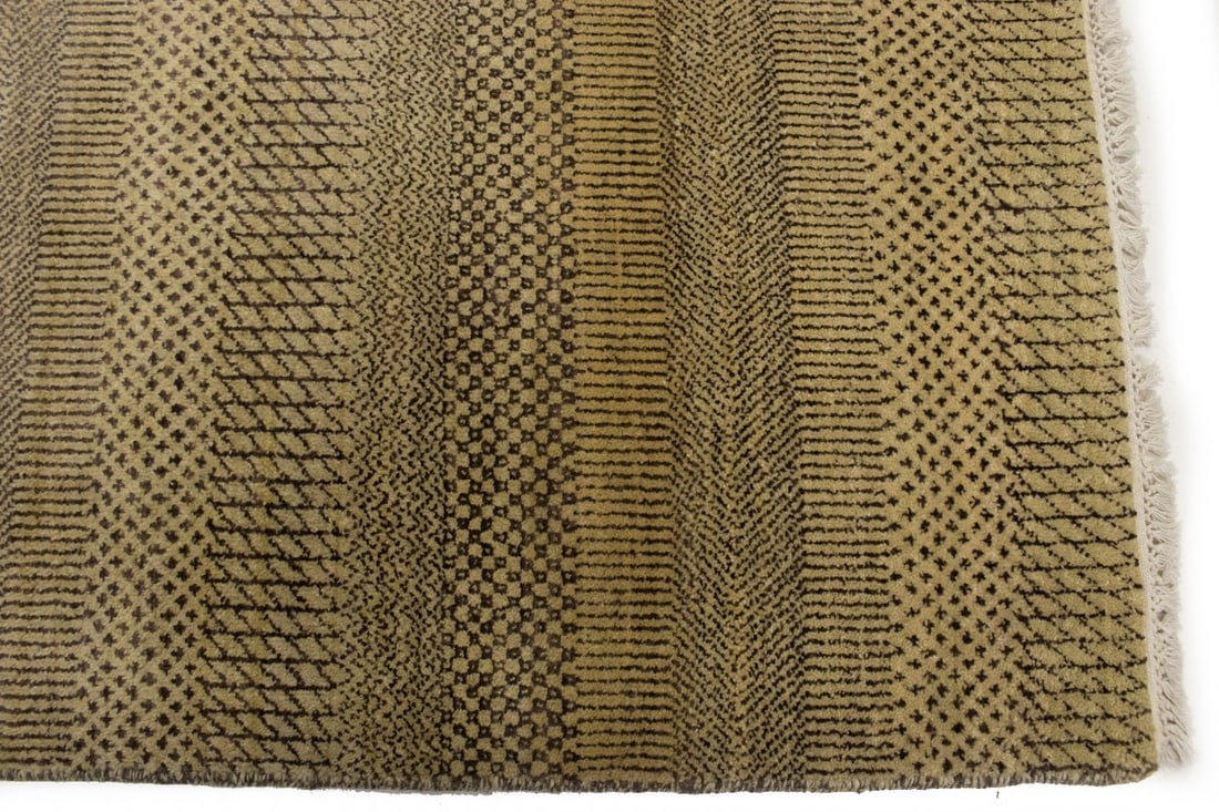 Brown & Beige Grass Design 5X8 Modern Oriental Rug - 9