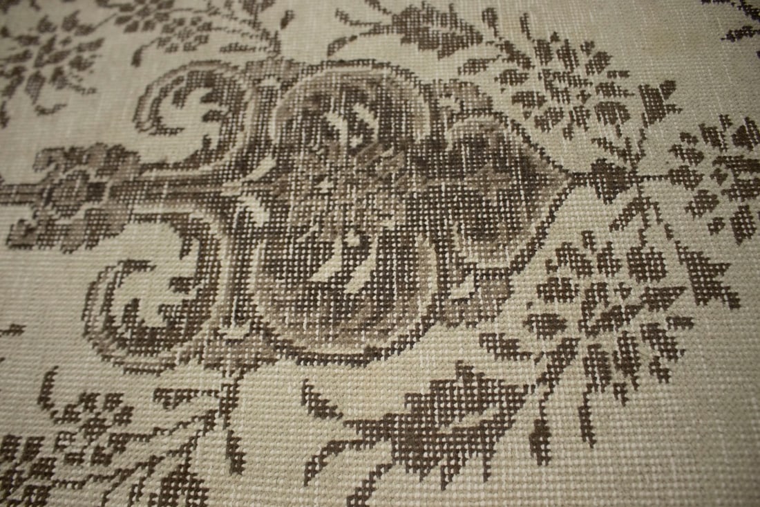 Traditional Floral Distressed 10X13 Muted Tabriz Persian Rug - 10