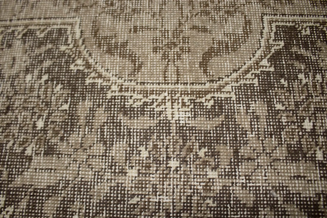 Traditional Floral Distressed 10X13 Muted Tabriz Persian Rug - 8