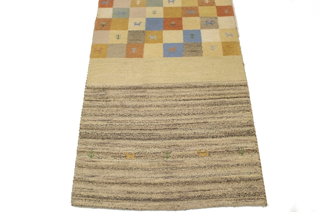 Multicolored Tribal 3X7 Indo-Gabbeh Oriental Runner Rug - 4