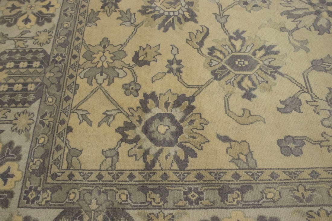 Vanilla Cream Floral 12X15 Oushak Chobi Oriental Rug - 12