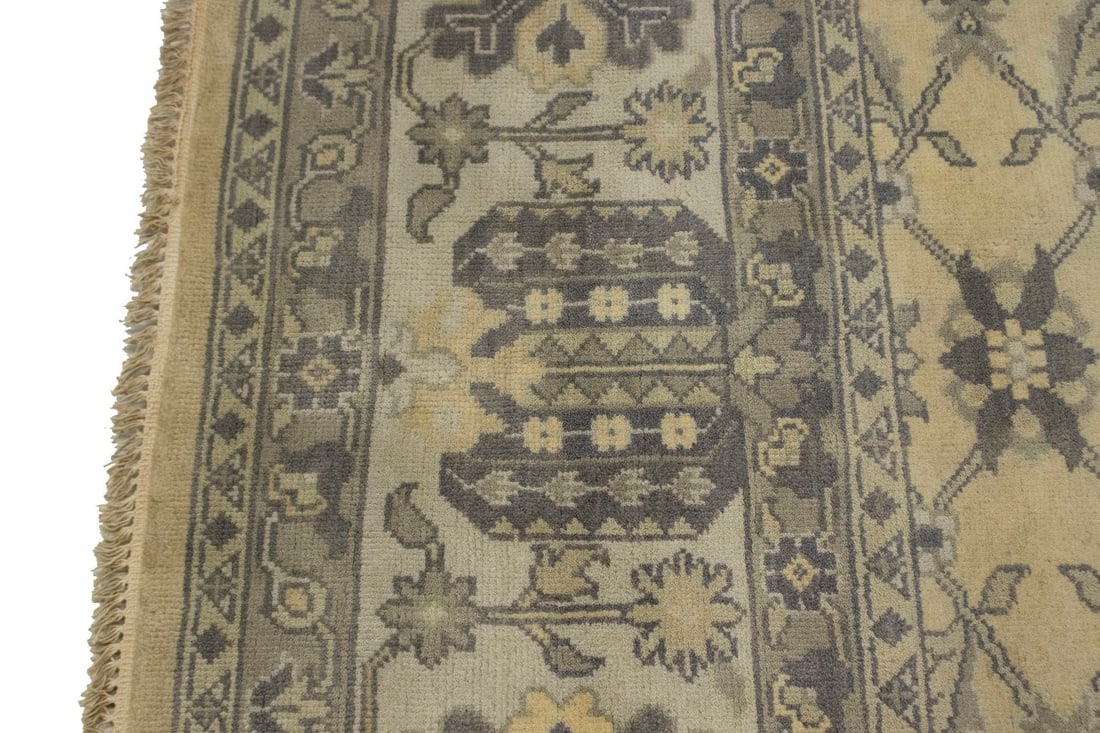 Vanilla Cream Floral 12X15 Oushak Chobi Oriental Rug - 13