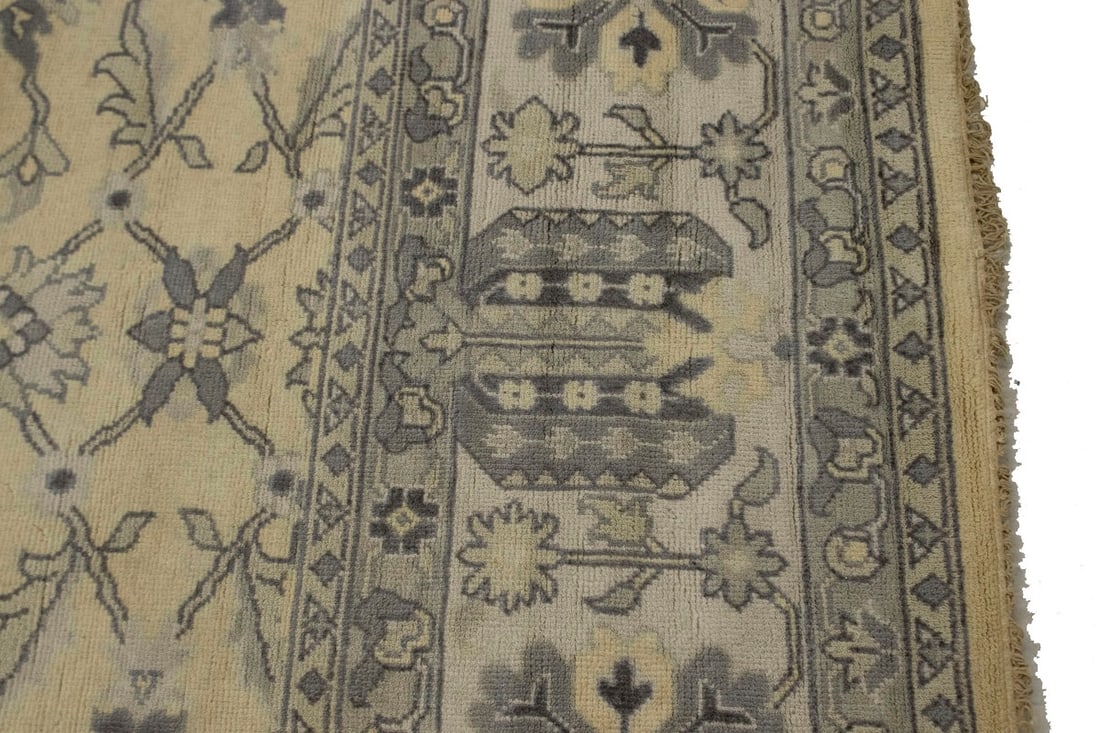 Vanilla Cream Floral 12X15 Oushak Chobi Oriental Rug - 14