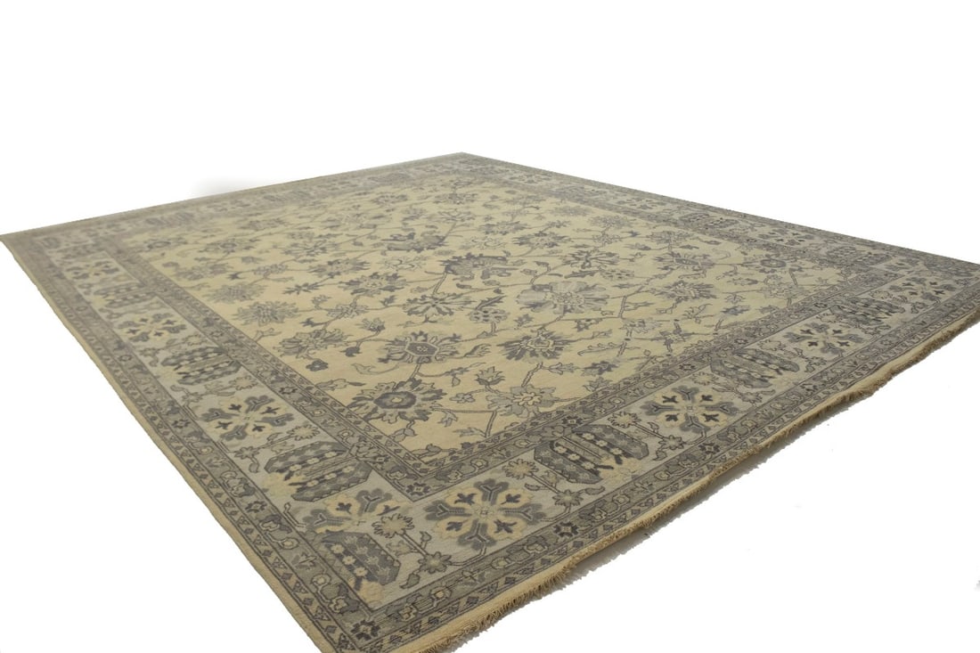 Vanilla Cream Floral 12X15 Oushak Chobi Oriental Rug - 15