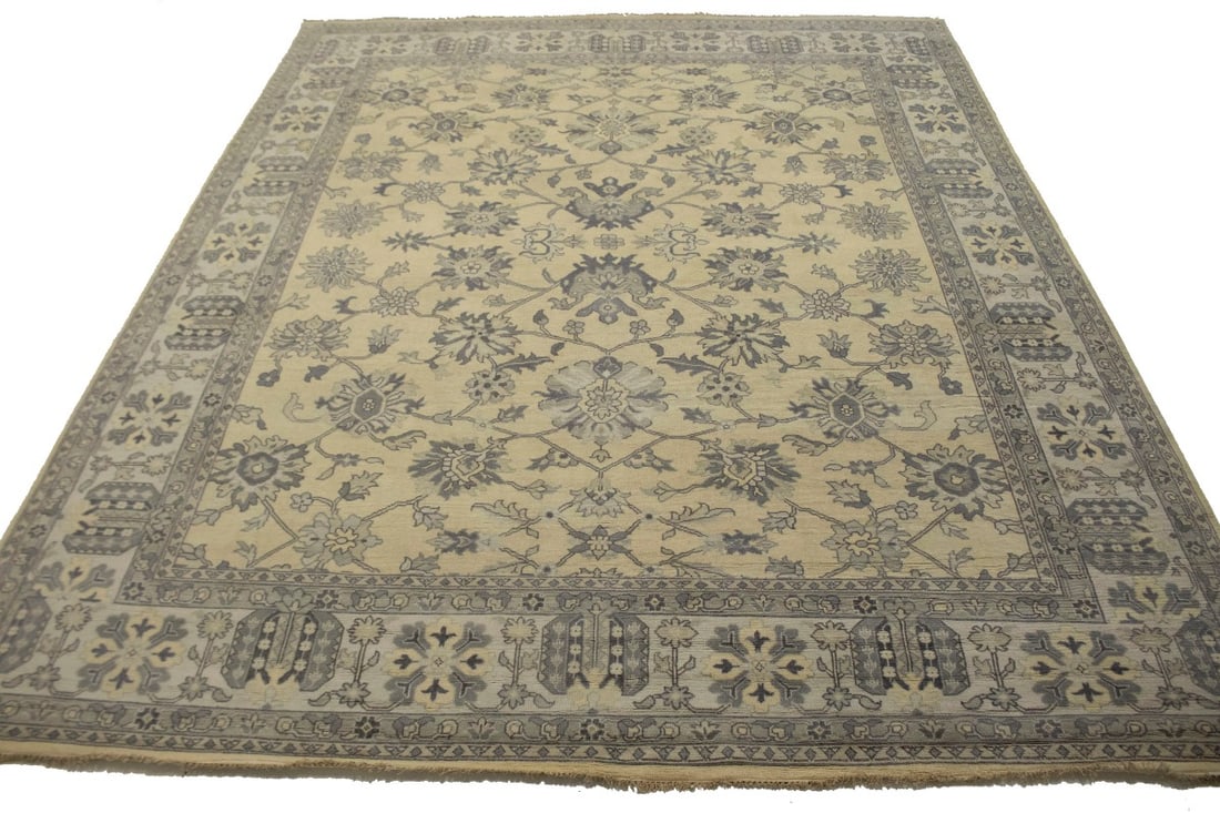 Vanilla Cream Floral 12X15 Oushak Chobi Oriental Rug - 16