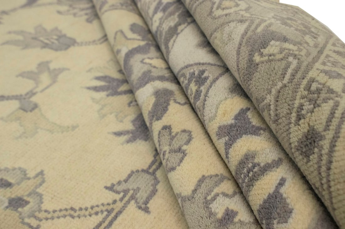 Vanilla Cream Floral 12X15 Oushak Chobi Oriental Rug - 18