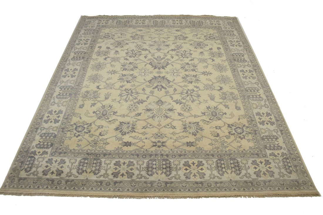 Vanilla Cream Floral 12X15 Oushak Chobi Oriental Rug - 3