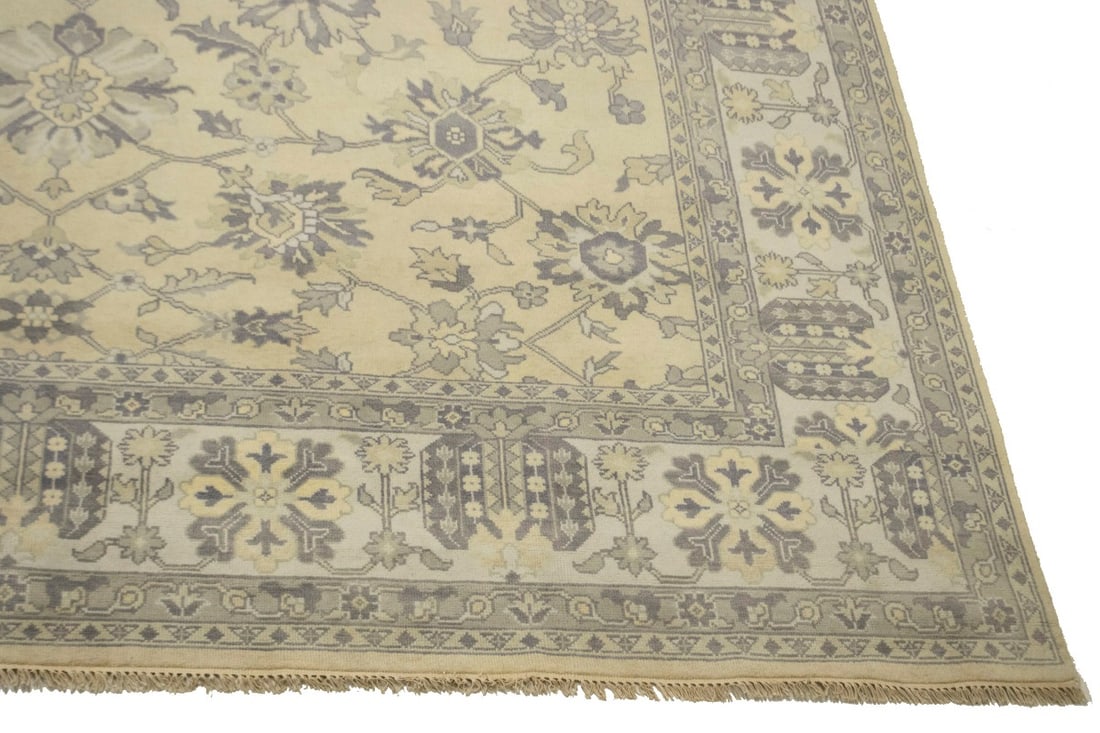 Vanilla Cream Floral 12X15 Oushak Chobi Oriental Rug - 6