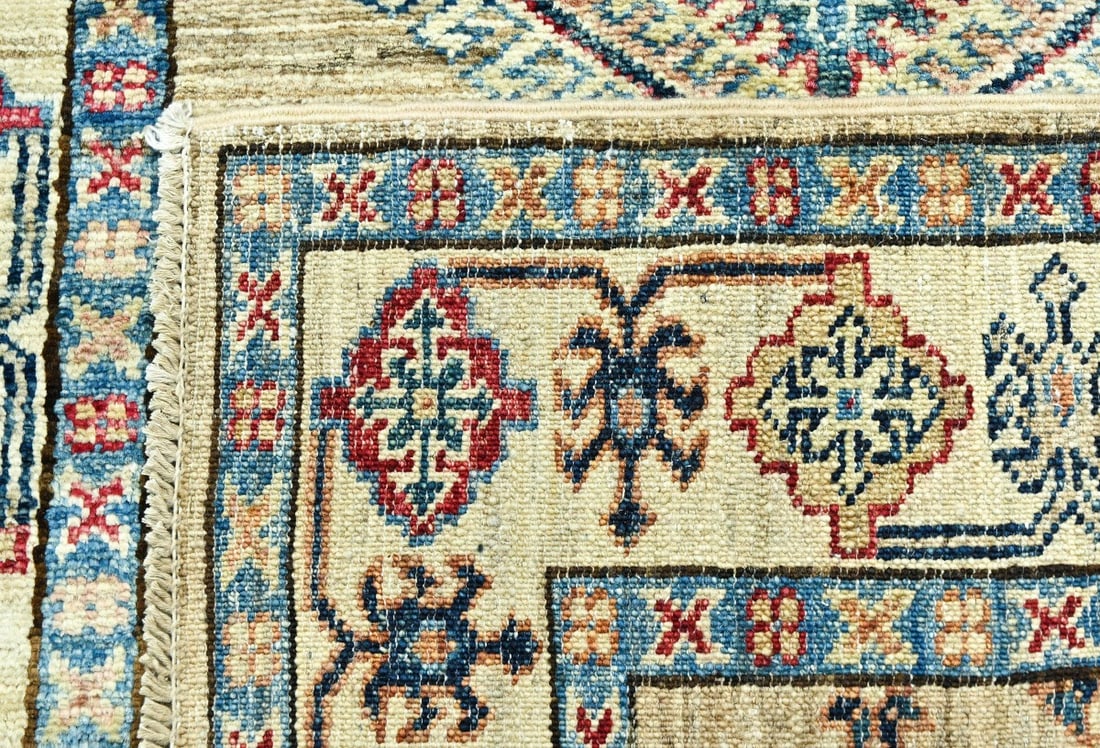 Beige Tribal Geometric 2'7X9'6 Kazak Pakistan Oriental Runner Rug - 12