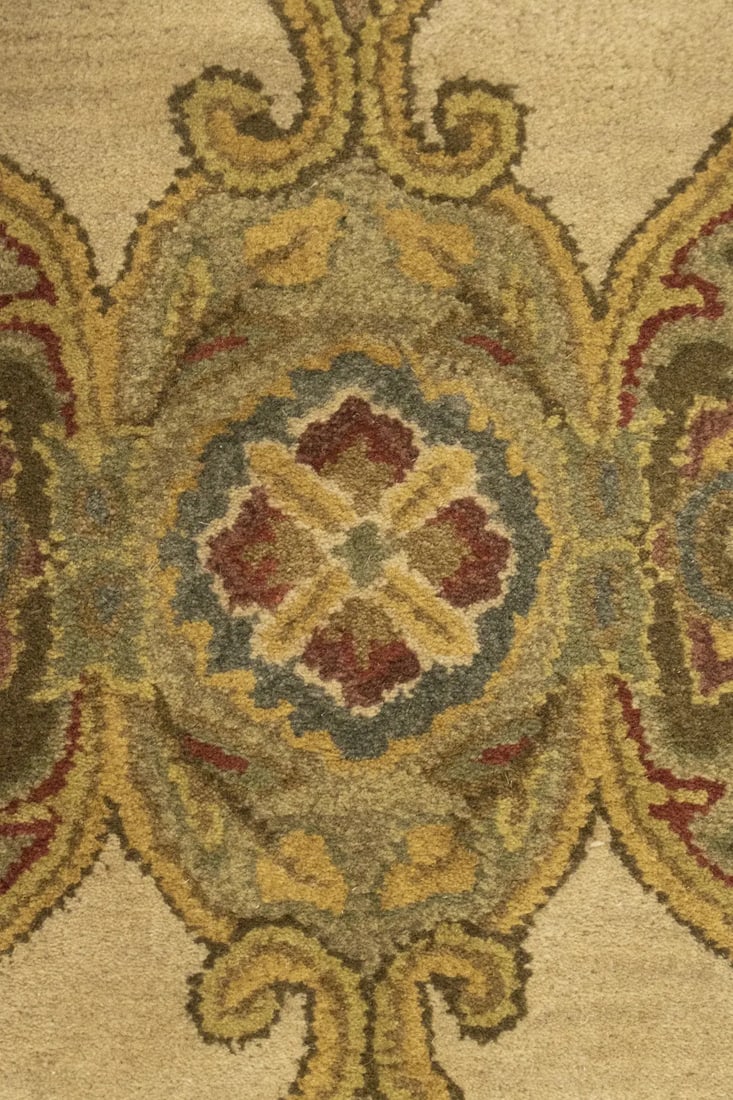 Cream Floral Modern 8X11 Oriental Hand-Tufted Rug - 11