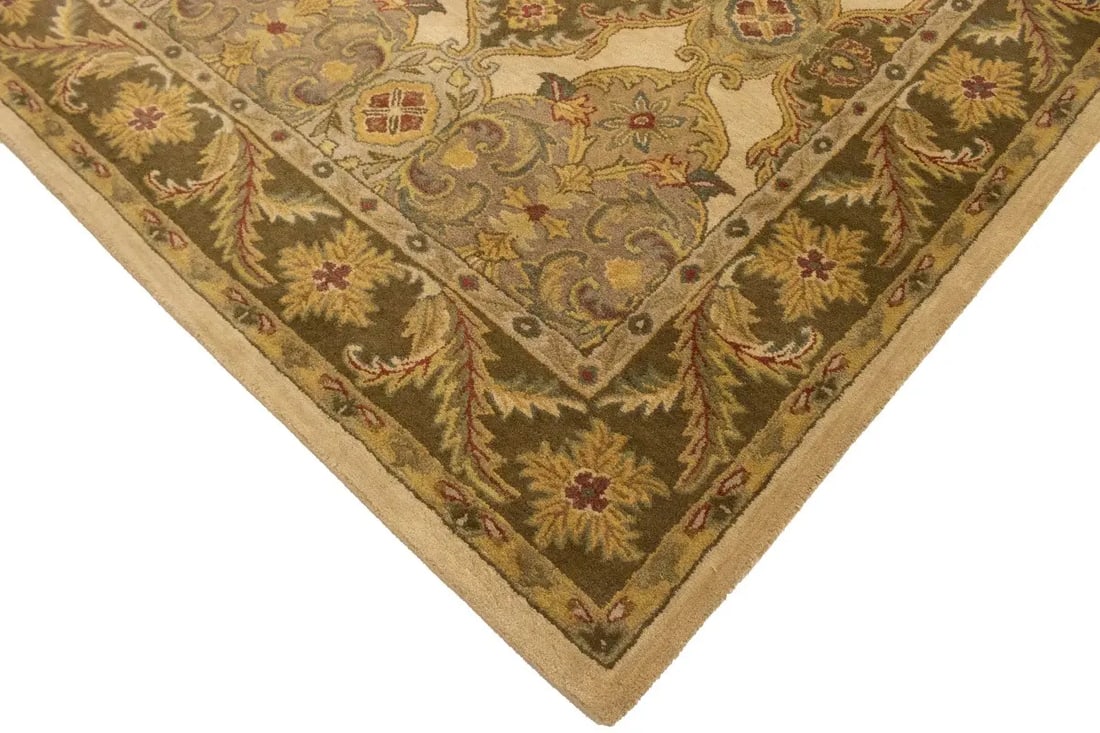 Cream Floral Modern 8X11 Oriental Hand-Tufted Rug - 12