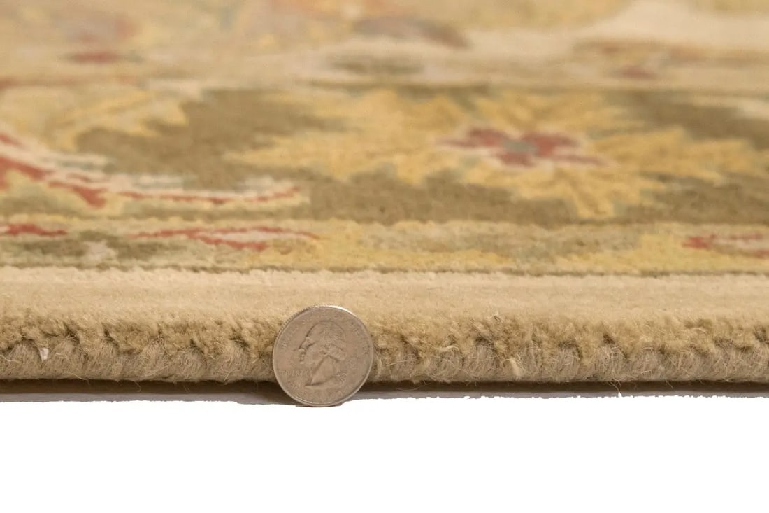 Cream Floral Modern 8X11 Oriental Hand-Tufted Rug - 14