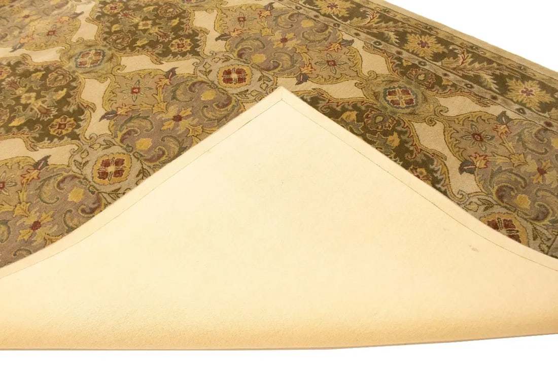 Cream Floral Modern 8X11 Oriental Hand-Tufted Rug - 17