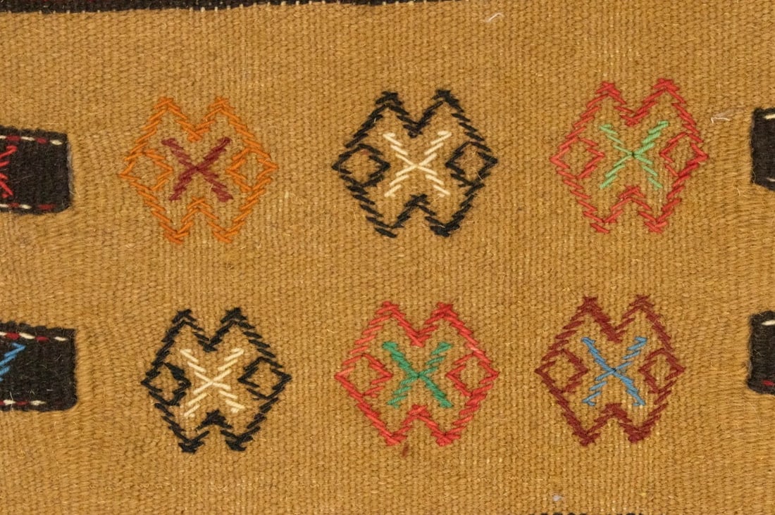 Beige Cream Tribal 3X5'7 Sumak Herati Persian Rug - 14