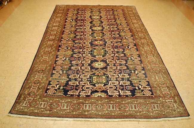 CAUCASIAN SHIRVAN RUG 5.5x8.10: Title: CAUCASIAN SHIRVAN RUG 5.5x8.10 Description:ANTIQUE CAUCASIAN SHIRVAN PEREPEDIL DESIGN RUG with exact size of 5' 5" x 8' 10" Wonderful design pattern with Natural Dye wool woven over cotton