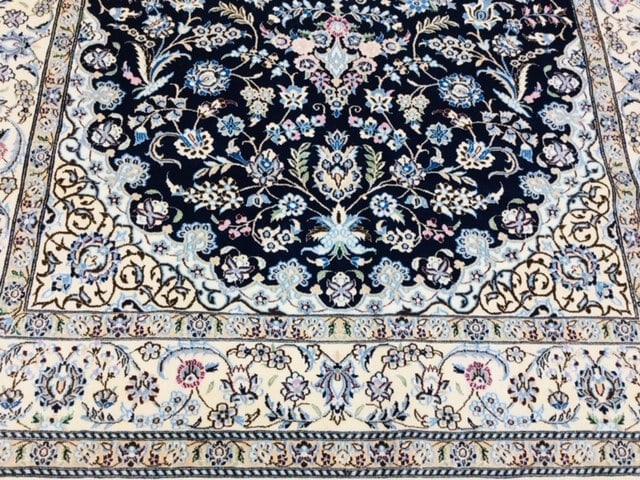 Fine Persian Silk and wool Persian Nain Rug-4539 - 3