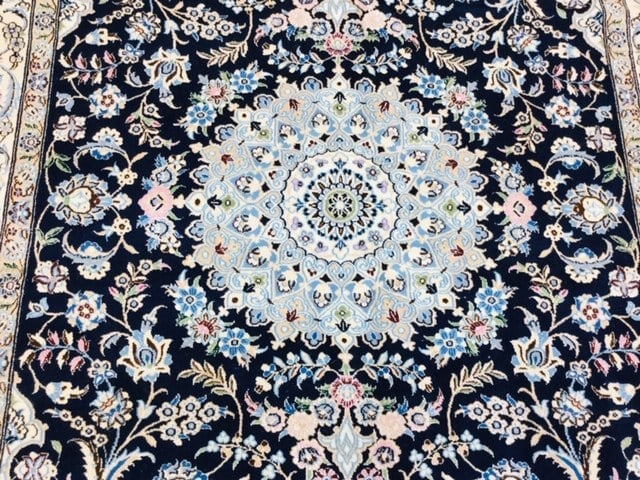 Fine Persian Silk and wool Persian Nain Rug-4539 - 4