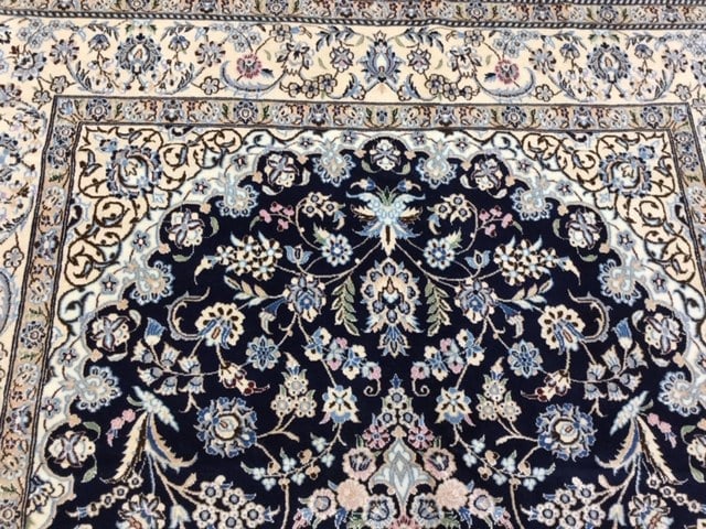 Fine Persian Silk and wool Persian Nain Rug-4539 - 5