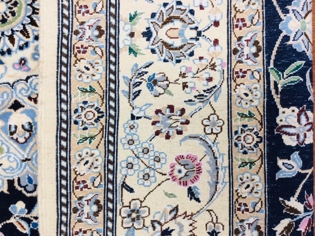 Fine Persian Silk and wool Persian Nain Rug-4539 - 8
