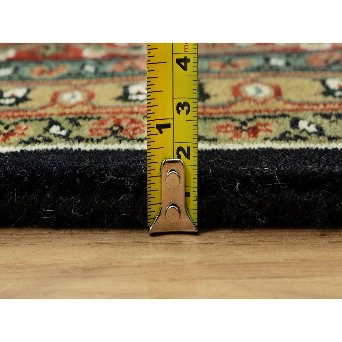 Jade Black Fish Pattern Herati Wool Hand Knotted Oriental Rug - 10