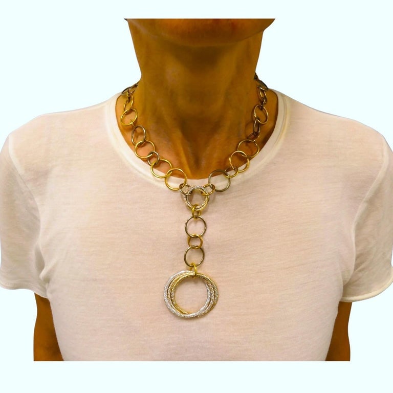 Cartier Trinity Diamond Necklace 18k Gold - 3