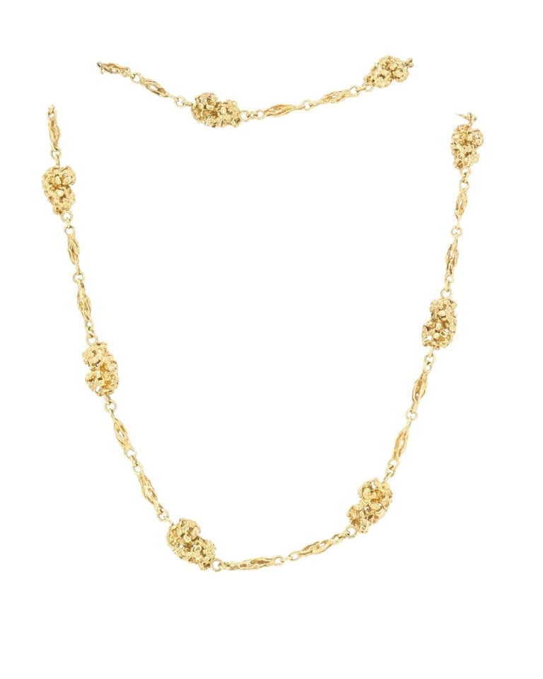 Vintage Van Cleef & Arpels 18k Gold Nuggets Chain Necklace - 4