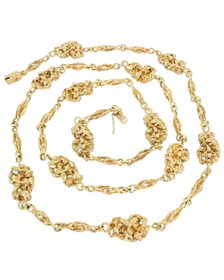 Vintage Van Cleef & Arpels 18k Gold Nuggets Chain Necklace - 6