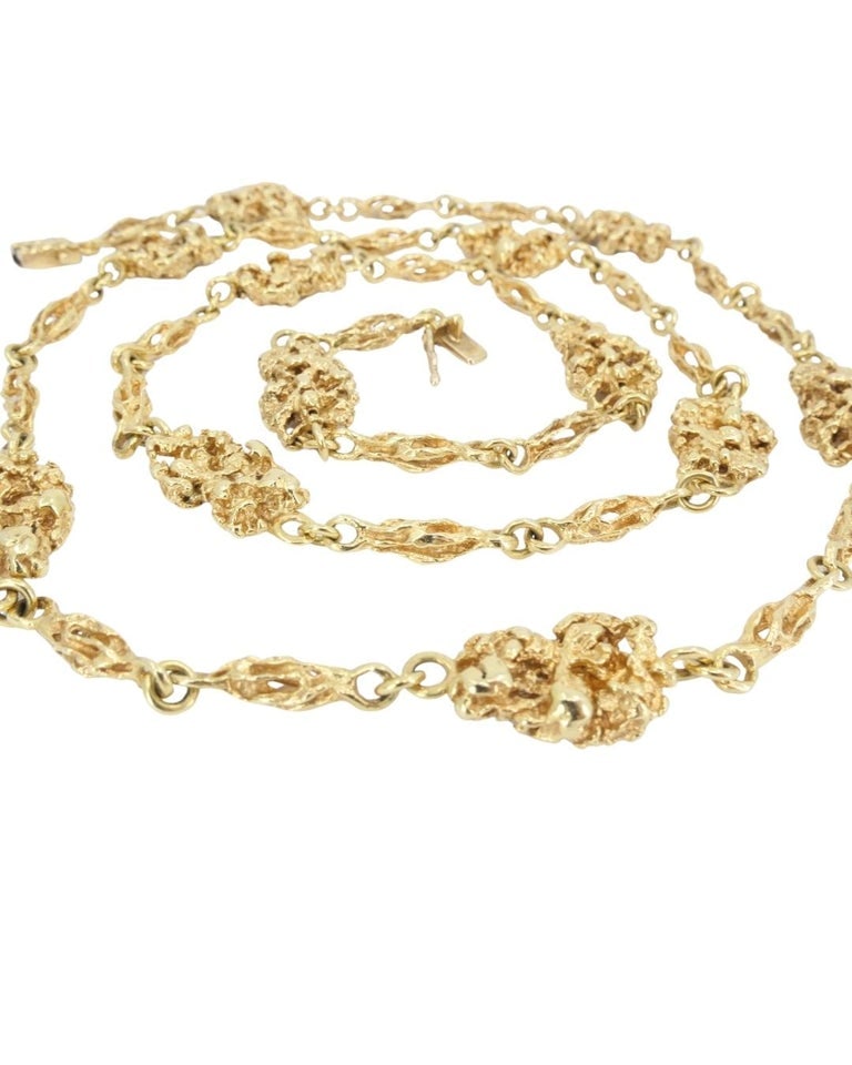 Vintage Van Cleef & Arpels 18k Gold Nuggets Chain Necklace - 7