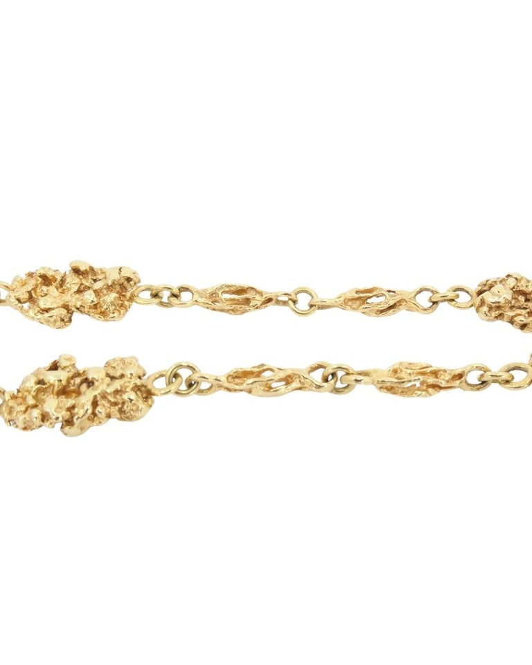Vintage Van Cleef & Arpels 18k Gold Nuggets Chain Necklace - 8