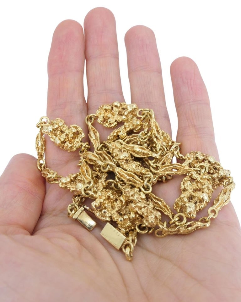 Vintage Van Cleef & Arpels 18k Gold Nuggets Chain Necklace - 9