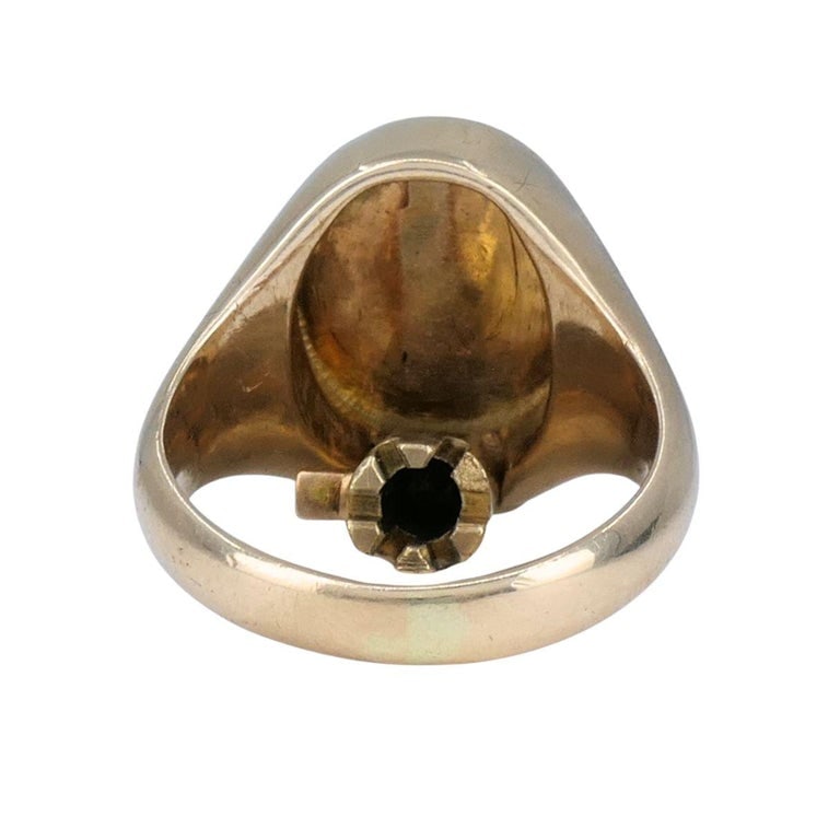 Antique 9ct Gold Watch Key Un-engraved Signet Ring - 6