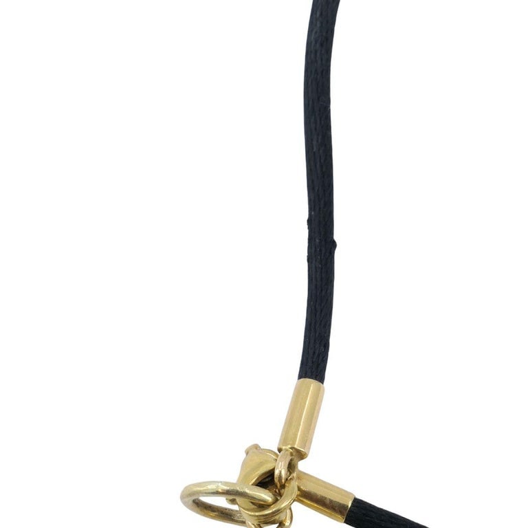 Cartier 18k Gold Arrow Pendant Black Silk Cord Necklace - 8