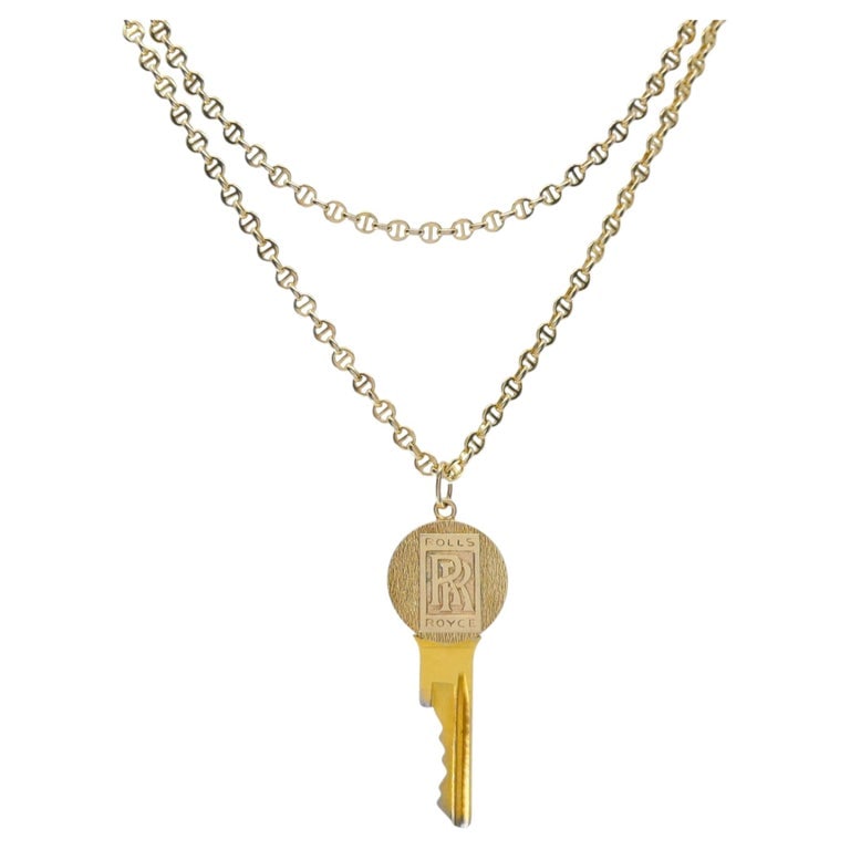 Vintage Cartier 14k Gold Rolls-Royce Key Pendant Necklace (1 of 11)