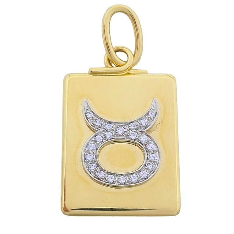Pomellato 18k Gold Diamond Taurus Zodiac Pendant - 6