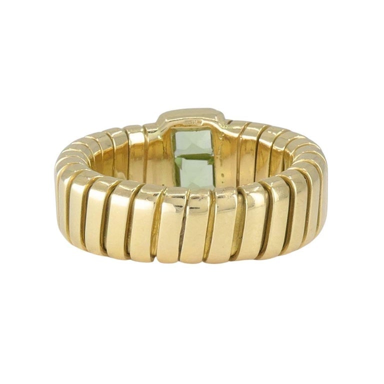 Vintage Bvlgari 18k Gold Tubogas Peridot Ring, circa 1990s - 7