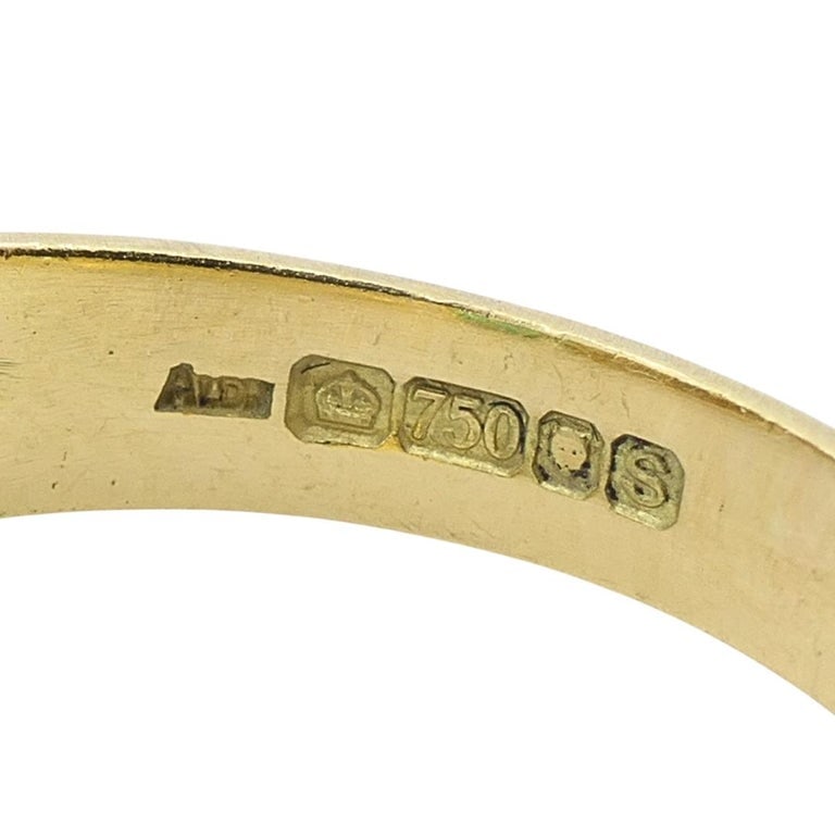 Asprey London 18k Gold Oval Cabochon Emerald Ring - 9