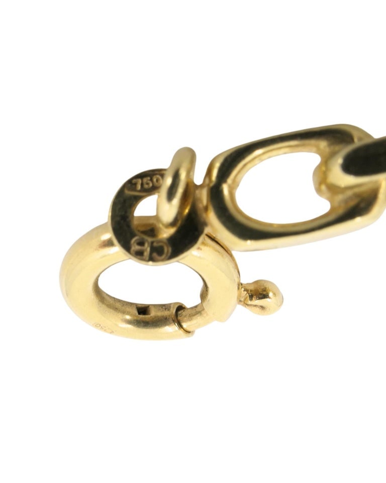 Vintage 18k Gold Charm Bracelet Oval Link Gold Bracelet - 6