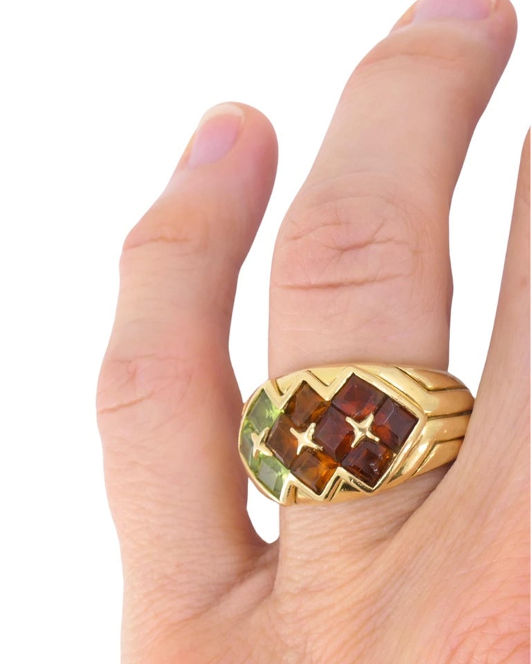 Bvlgari Bulgari Gemstone 18k Gold Ring circa 1990s - 8