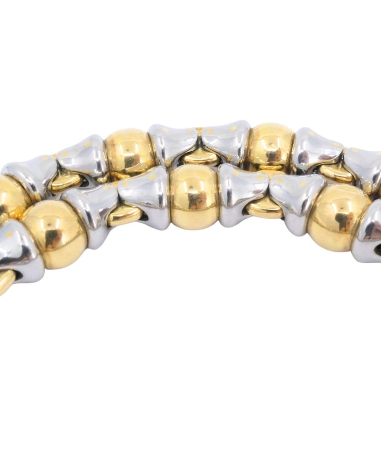 Bvlgari Vintage Bulgari 18k Gold Stainless Steel Collar Necklace - 7