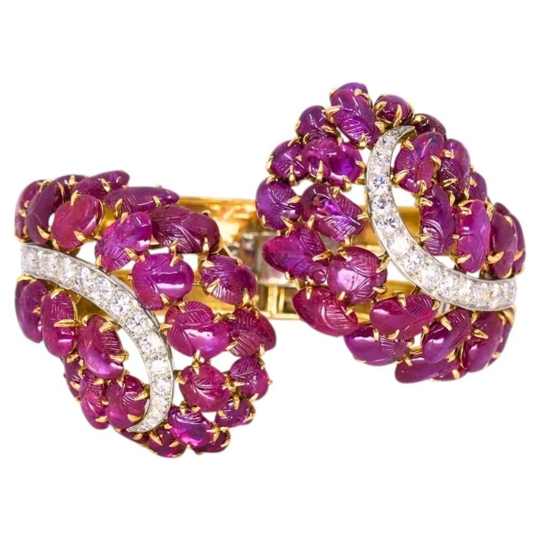 Boucheron Ruby Bracelet Diamond Gold Platinum Burmese Ruby GIA, French (1 of 11)